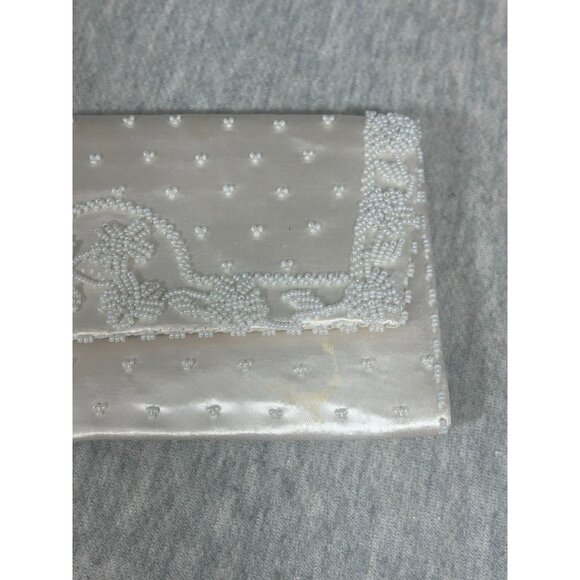 Vintage BonSoir Beaded Silk Wallet Purse Handmade Ivory - Picture 3 of 5